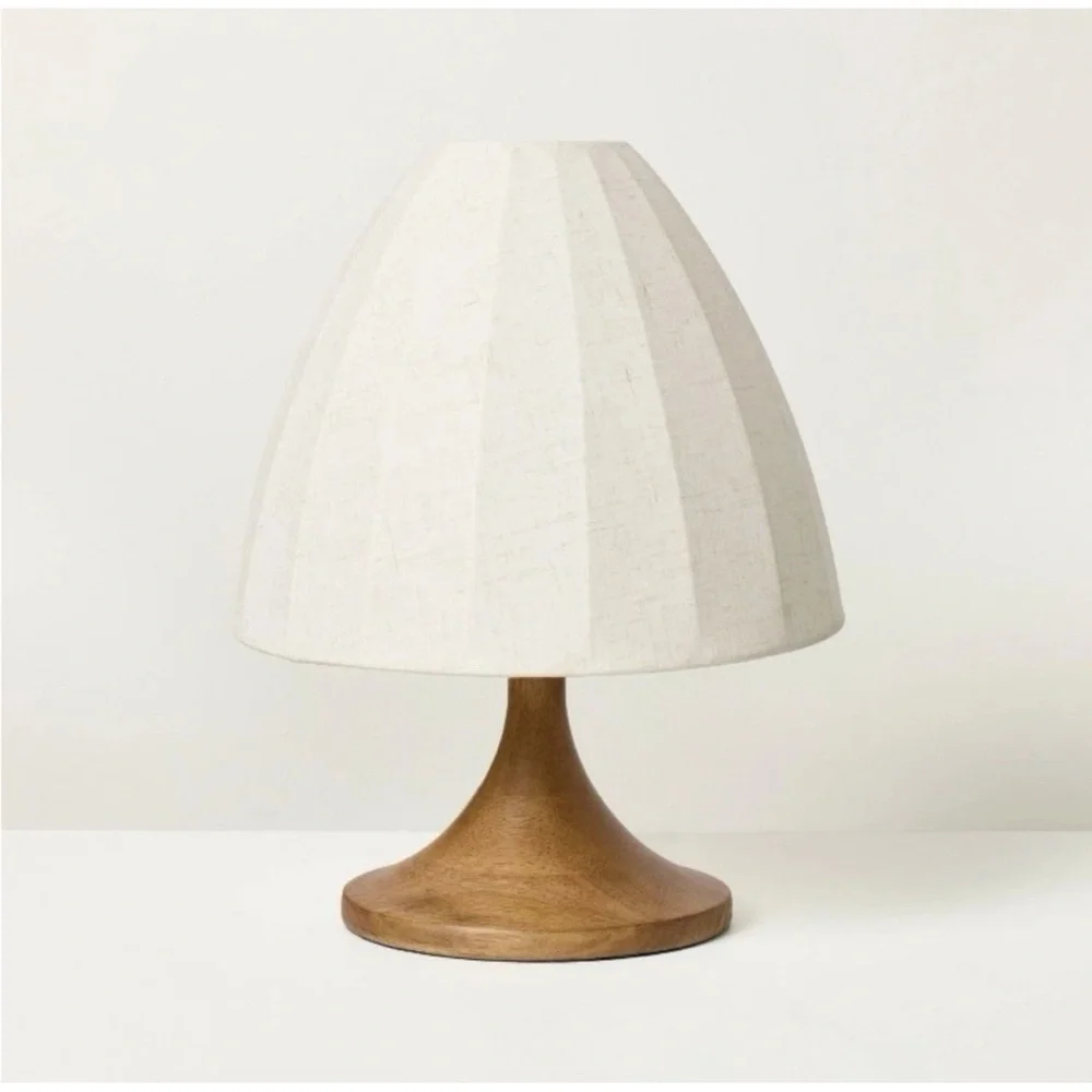 Wood Trumpeted Table Lamp & Shade - Hearth & Hand with Magnolia